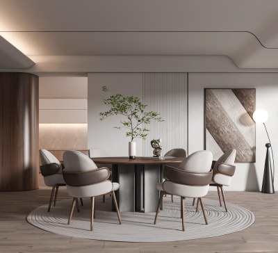 现代餐厅3D模型下载